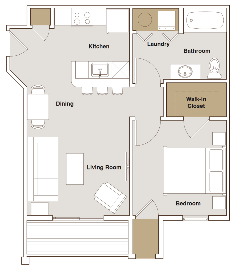 Floor plans for one bedroom and two bedroom apartments for rent in