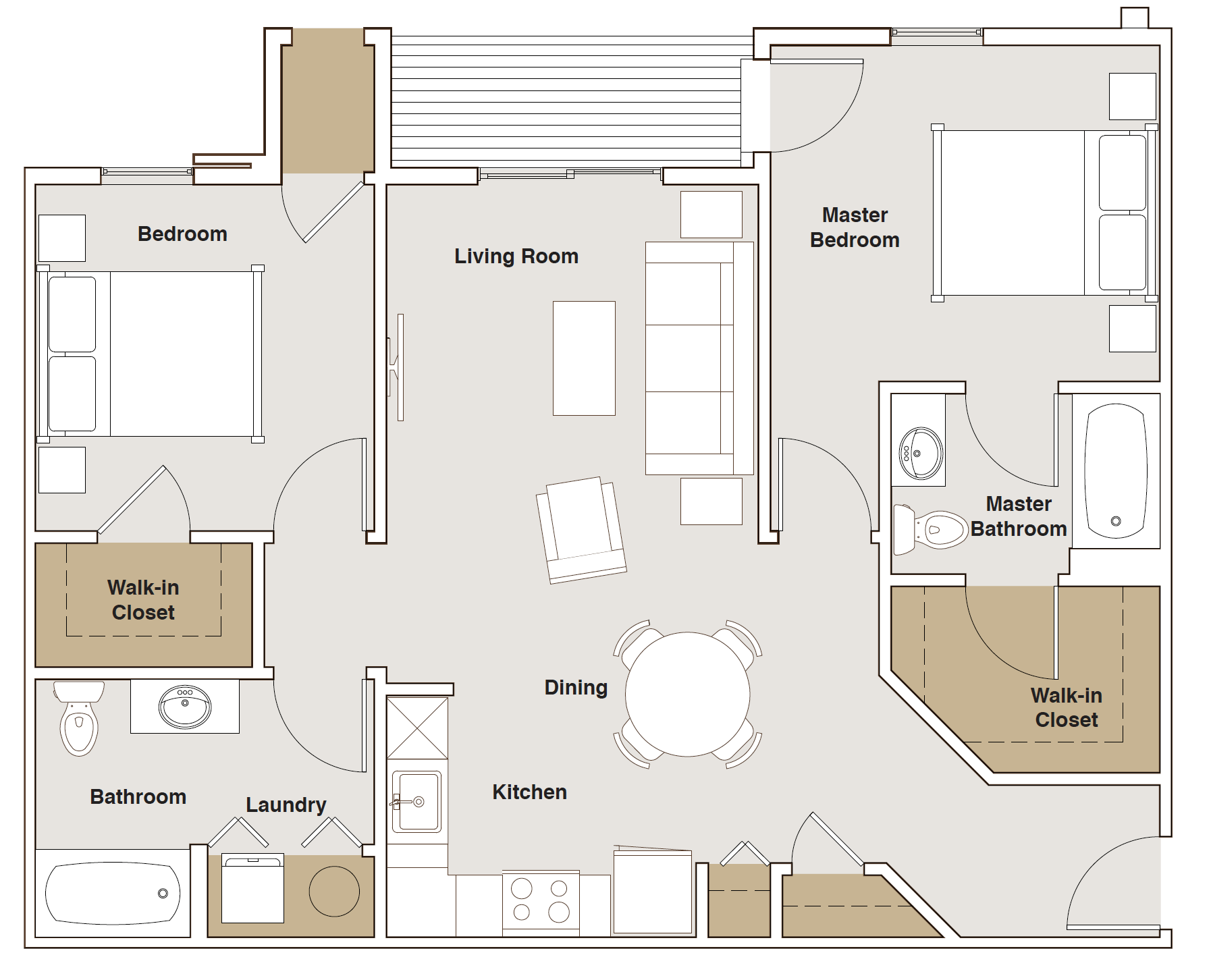 French Mill Apartments 2 Bedroom B Floorplan