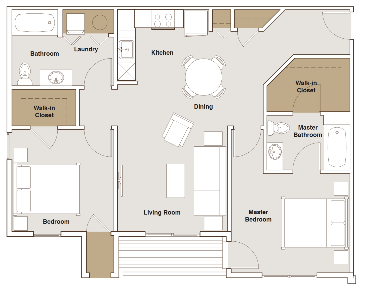 Floor plans for one bedroom and two bedroom apartments for rent in ...