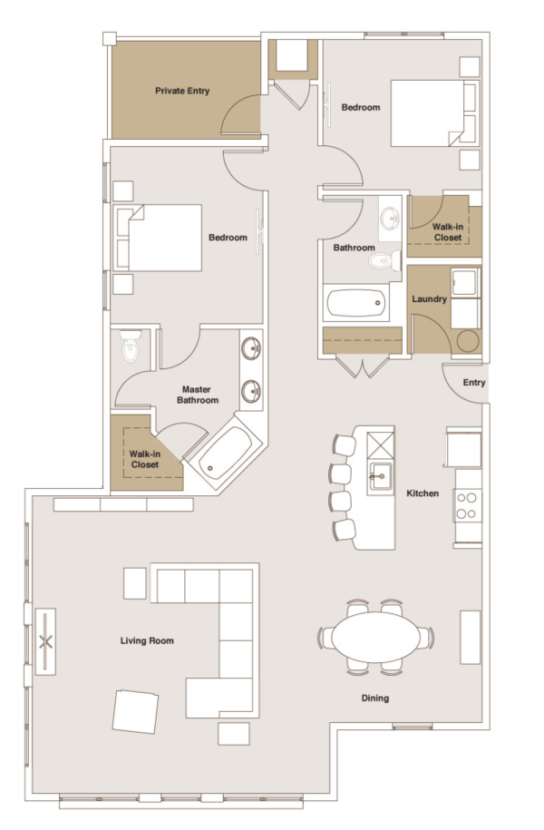 Floor plans for one bedroom and two bedroom apartments for rent in ...