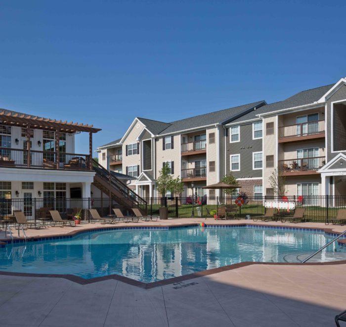 Exterior pool at French Mill Apartments