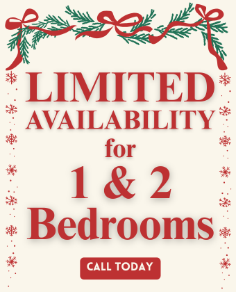 Limited Availability for 1 and 2 Bedrooms! Call today!